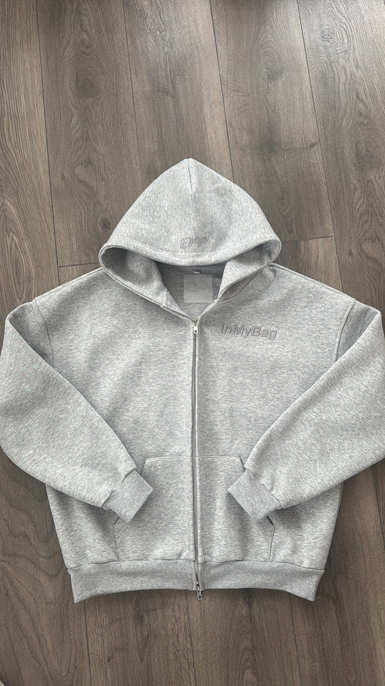 IMB Essential Zip Up Hoodie Grey