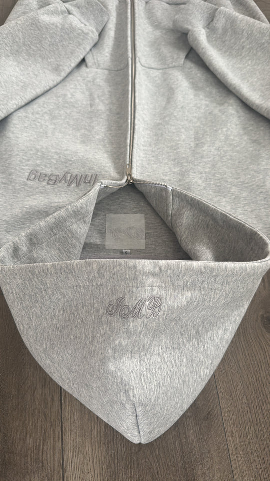 IMB Essential Zip Up Hoodie Grey