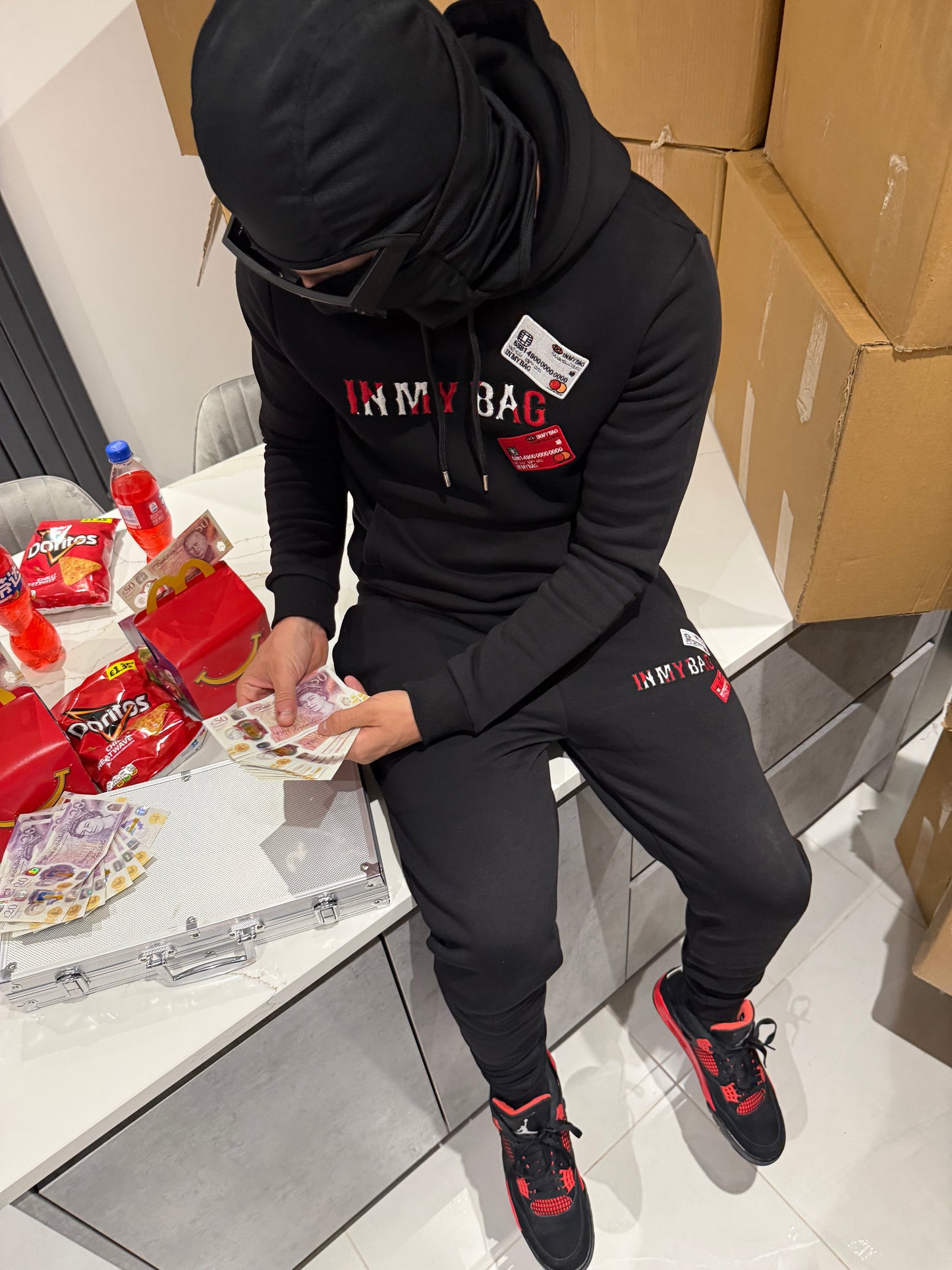 CC’S TRACKSUIT - BLACK/RED
